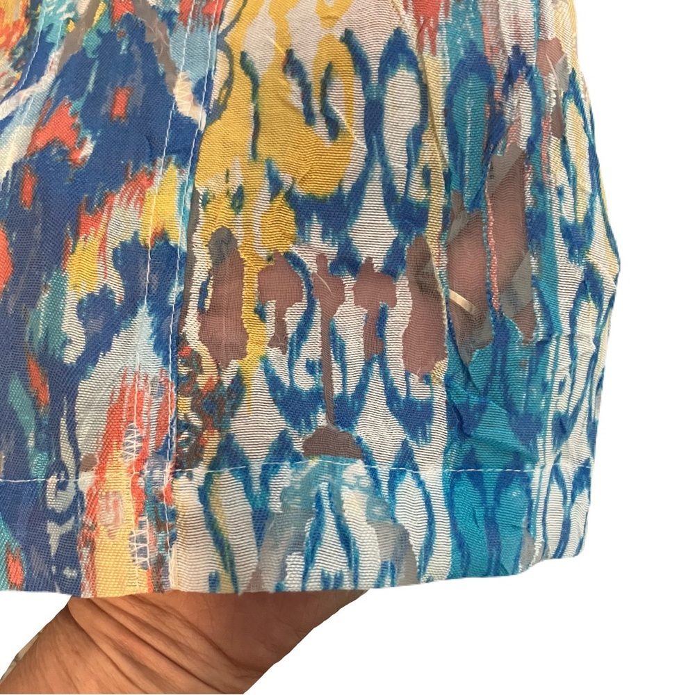 Ruby Rd. Abstract Button Front Crinkle Burnout Shirt Jacket - Picture 5 of 9